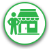 Small circular image with a small business icon in the center.