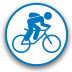Small circular image with a bicyclist icon in the center.