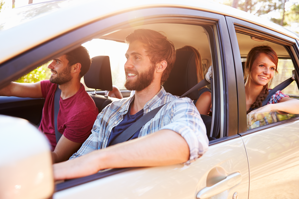 People riding in a carpool together.